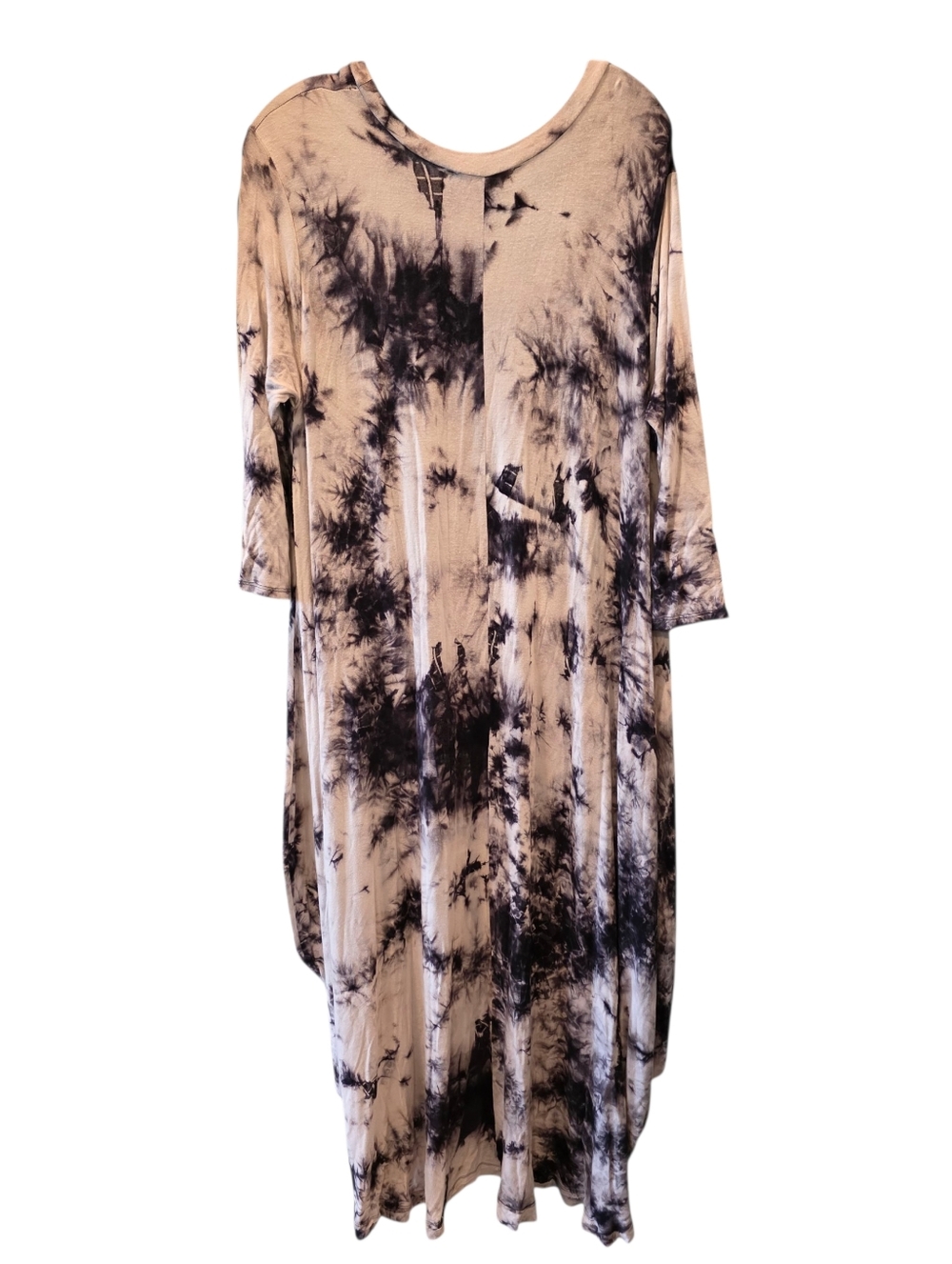 Miracle Berry White And Black Tie Dye Hi-Lo Tunic Size X-Large - Picture 3 of 8